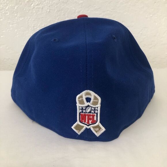 NFL New York Giants New Era Fitted Hat Blue and Camo Sz 8 or 63.5cm - Picture 3 of 8